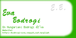 eva bodrogi business card
